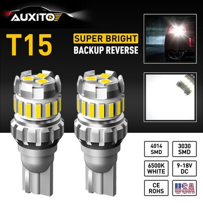AUXITO 921 912 LED Reverse Backup Light Bulbs 2400LM 6500K Super Bright T15 W16W