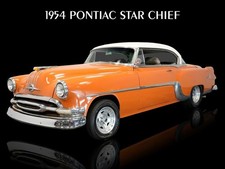 1954 Pontiac Star Chief in Orange & White NEW METAL SIGN: 9x12" Ships Free