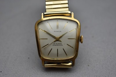 Anker Duroswing Herren Uhr, 21 Rubis Handaufzug, Uhr läuft.