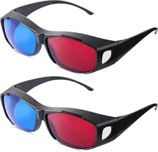 BBTO 2 Pieces 3D Movie Game Glasses Red Blue Viewing for Movies... 