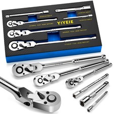 6-piece Flex Head Ratchet Set 14 38 12 Drive Swivel Head Ratchet Wr... 6-piece Flex Head Ratchet Set 14 38 12 Drive Swivel Head Ratchet Wr...