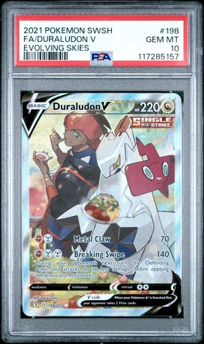 Pokemon Duraludon V 198/203 Full Art SWSH Evolving Skies PSA 10 GEM MINT