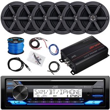 JVC KD-T92MBS CD Stereo Receiver, 6x 6.5" 100W Speakers, 400W Amp w/Kit, Antenna