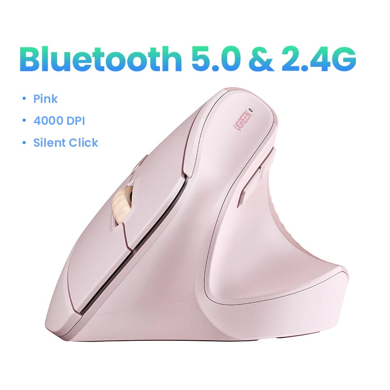 UGREEN Ergonomic Vertical Wireless Mouse 4000DPI 6 Buttons 2.4G Bluetooth