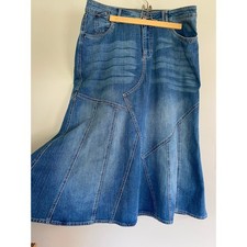Gitano patchwork denim flare skirt size 16