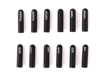 RadioMaster 12pcs Labeled Silicon Switch Cover Set (Long) : HP0157.SWTCOV-L