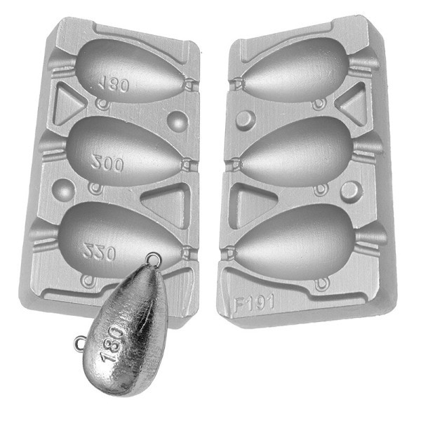 Moule à plombs poire 180-200-220 Grs A1 Alciumpeche en aluminium haute précision