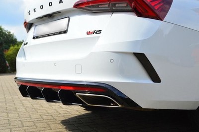 For Skoda Octavia 2022+ Performance Rear Bumper diffuser addon with ribs / fins