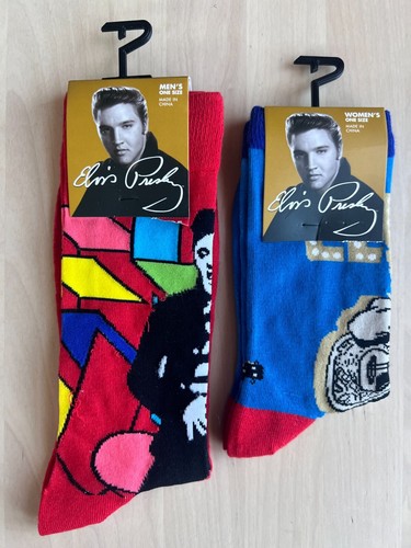 Elvis Presley Lovers Men's Women's Socks Set Rock N Roll The King 2 Pair - 第 1/2 張圖片