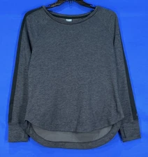 C9 by CHAMPION Women's DARK GRAY/BLACK Poly Knit GYM ATHLETIC Pullover Top Sz M