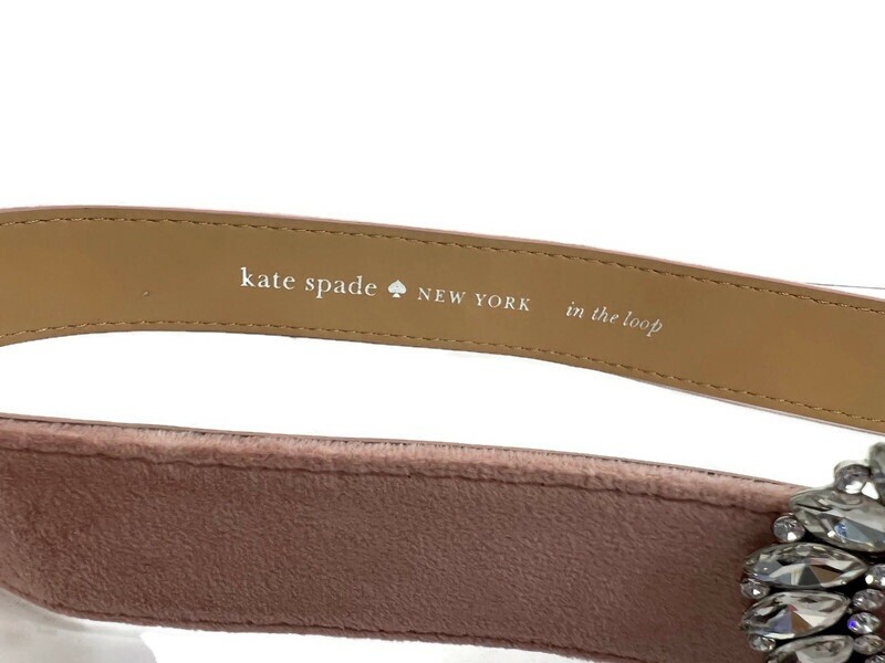 Kate Spade Heart Belt Rhinestone Crystals Pink Suede Size  display picture 1