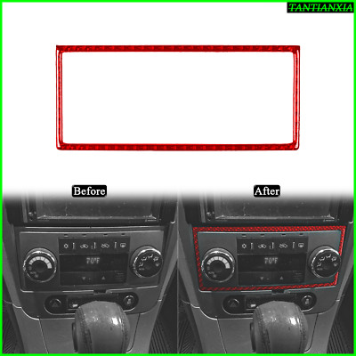 For Chevrolet Malibu 2008-12 Saturn Aura Red Carbon Fiber Climate Control Trim