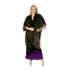 PEACOCK ARTDECO STEVIE NICKS STYLE VELVET MUCHA GYPSY BOHO DELUXE DUSTER