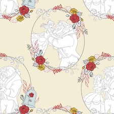Disney Beauty  The Beast Belle Cream 100 Cotton Fabric by The Yard