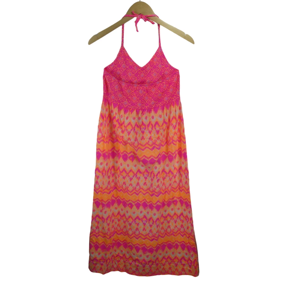 NUEVO CON ETIQUETAS Niñas ARIZONA JEAN Naranja Rosa Talla XL (16) Correa de Espagueti Halter Maxi Vestido  Foto 4 de 4