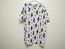Super Mario Child's Size XL White Mario  Luigi Short Sleeve Shirt Nintendo NEW