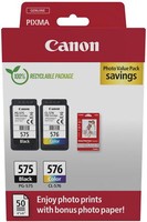 2 Canon Druckerpatronen Tinte PG-575 Bk / CL-576 Tri-Color Photo Value Pack