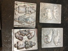 Lot Of 4 Toymax Metal Molds Creepy Crawlers Prehistoric Animal 1995