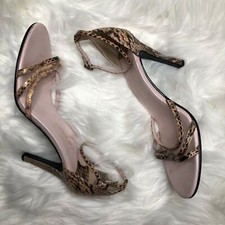 Nine West Pink & Gold Snakeskin Strappy Sandal