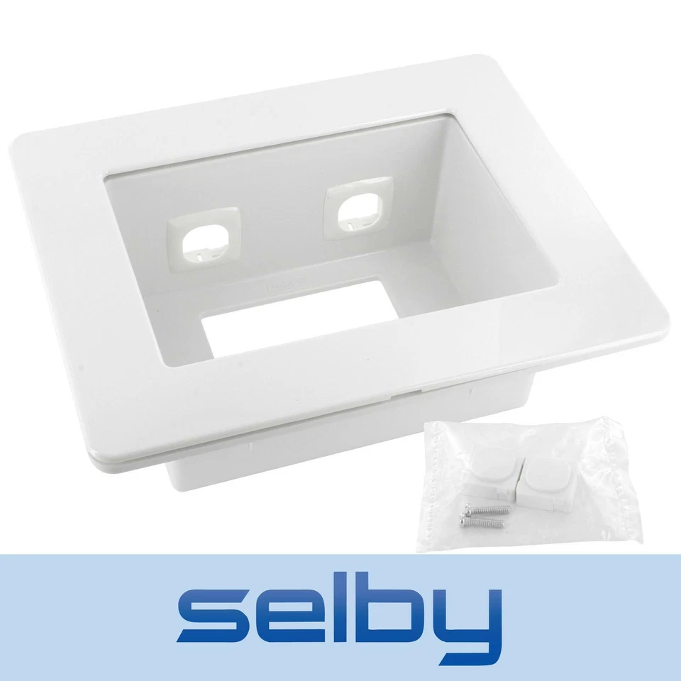 Wall Plate Recessed Box for Power Point Outlet + Clipsal type AV Connections