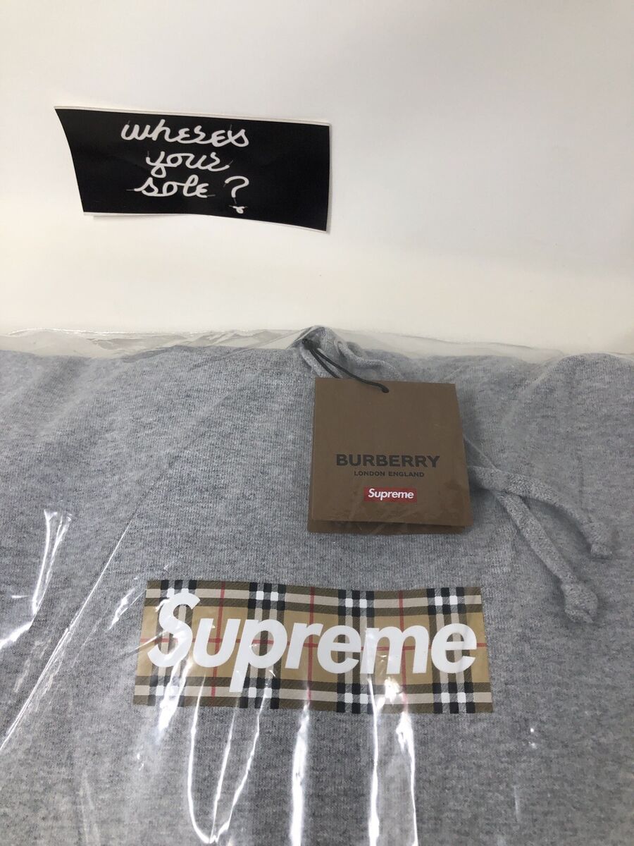 Supreme Burberry Box Logo Hooded Sweatshirt