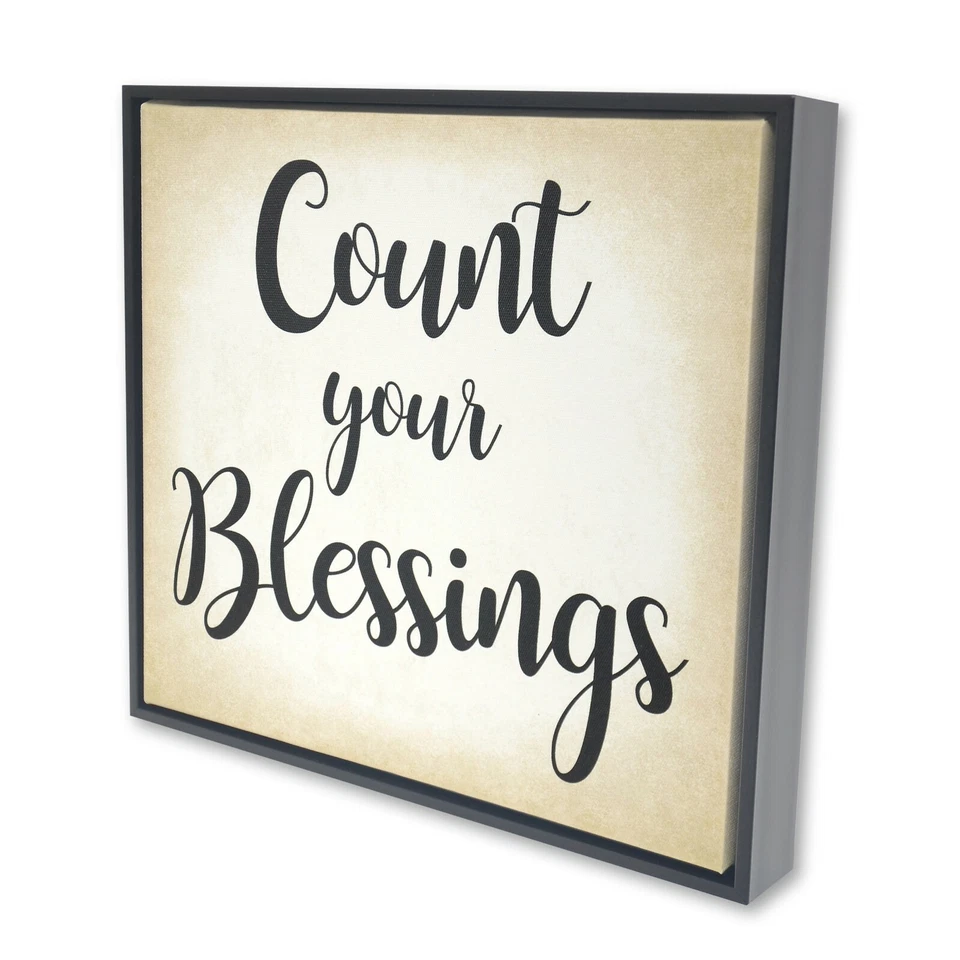 Холст христианское настенное искусство Count Your Blessings Inspo картина в рамке 12,5 X 12,5 - Изображение 2 из 4