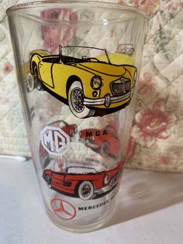 Voitures de sport vintage boule haute gobelet en verre à boire Jaguar MGA Maserati faisceau de soleil - Photo 1 sur 12