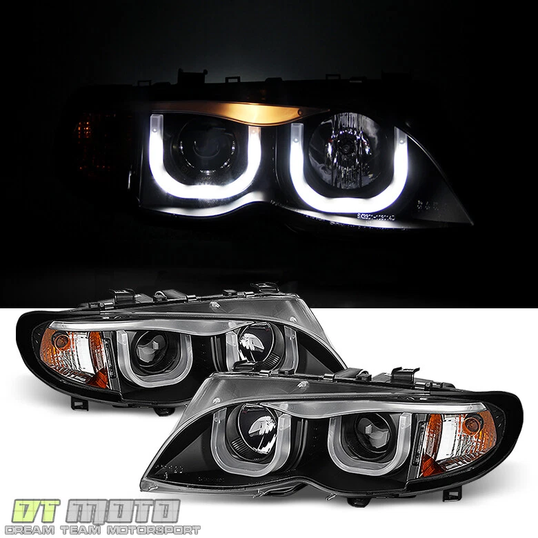 Faros proyectores halo LED [estilo 3D] serie 3 sedán negro BMW E46 2002-2005 Foto 4 de 4