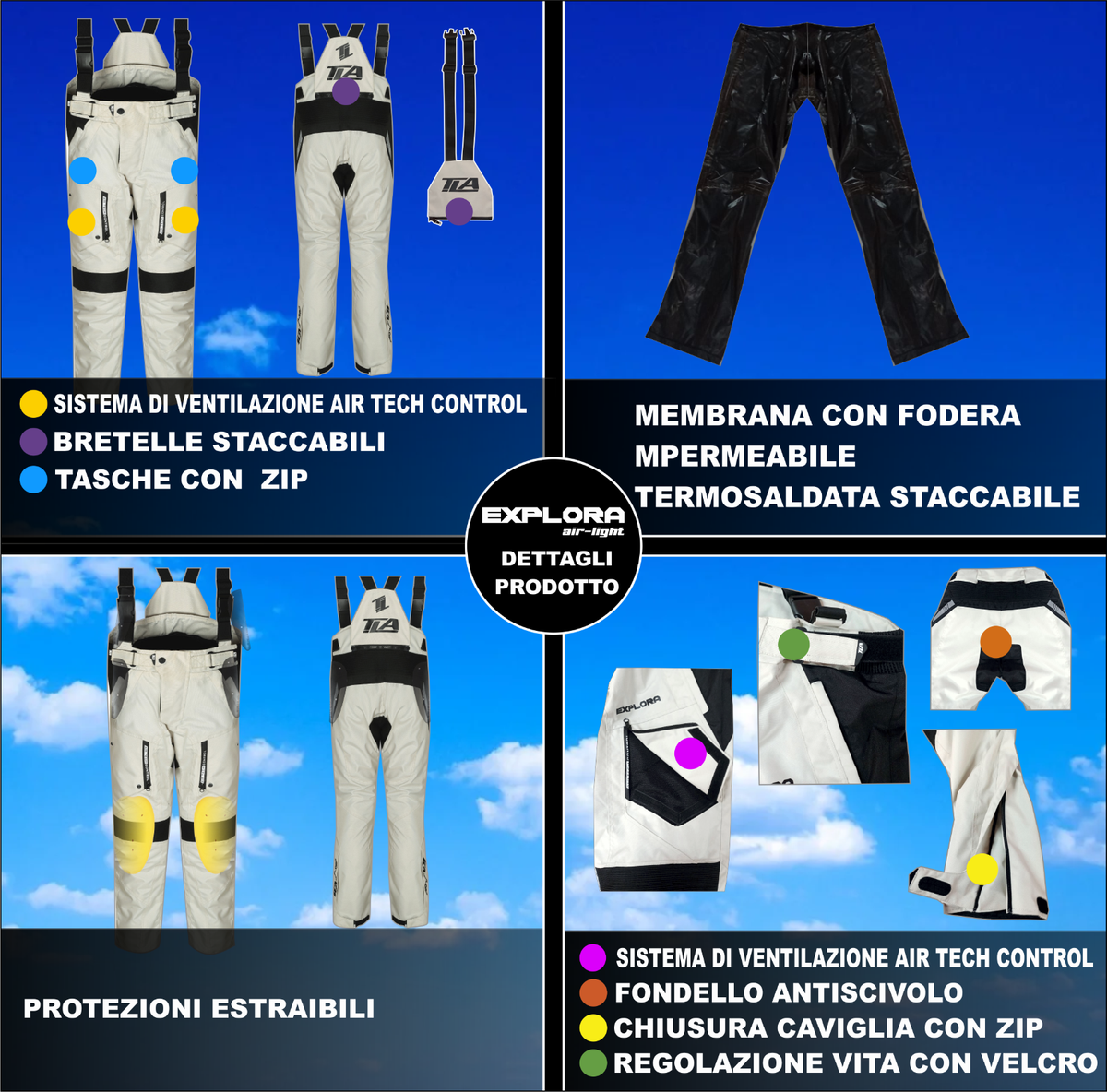 TLA EXPLORA Light Lady Pantaloni Moto Donna Con Protezioni CE