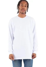 6 PACK Shaka Wear Men Max Heavyweight Long Sleeve T-shirt Black White Plain