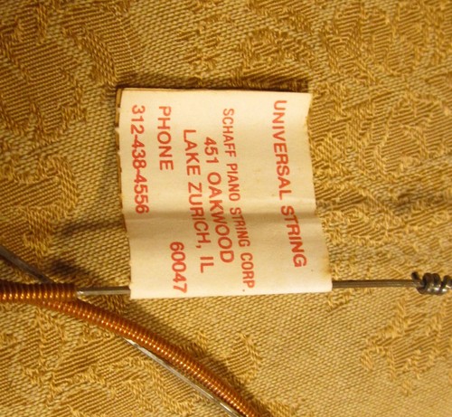 Universal Piano Bass String Replacement Single Size .144 Diameter Shaff #1 - Picture 2 of 3