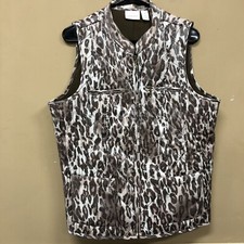 Chicos Animal Print Brown Vest Size 2