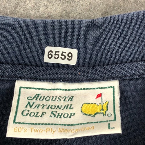 Masters Augusta Golf Mens Polo Large Navy Blue National Shop Short Sleeve Cotton - Picture 11 of 11