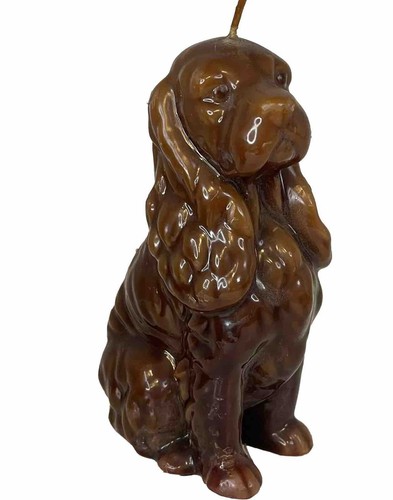 Candle Cocker Spaniel 7” Alto 4” Ancho Brillante Color Marrón Verdadero Nunca Iluminado - Imagen 9 de 9