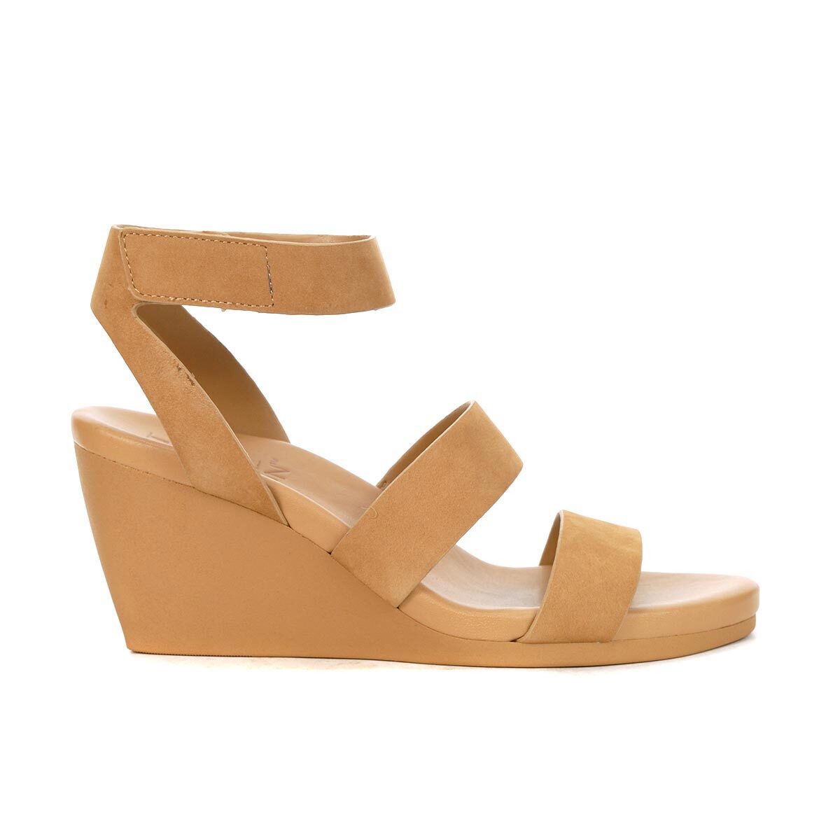 Naturalizer Genn-Ignite Cookie Dough Nubuck Leather Wedge Sandals