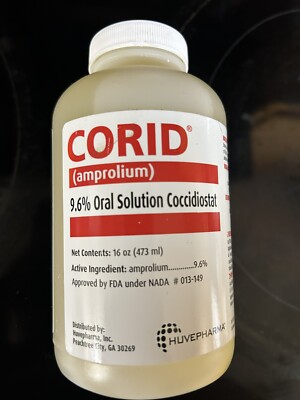 Corid 9.6% Oral Solution Coccidiostat 16 Ounce Bottle