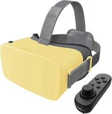 VR Goggles for Smartphone with Remote,Watch VR Movie (Yellow)