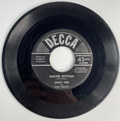 Ernest Tubb Doctor Ketchum / Red Foley Too Old to Tango Vinyl 45 (1953 ...