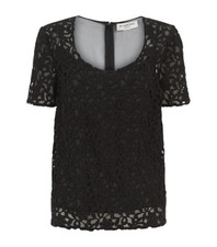 BURBERRY Bluse Top Blumenmuster Spitze Lace Shirt Spitzenbluse DE-36 IT-40 neu