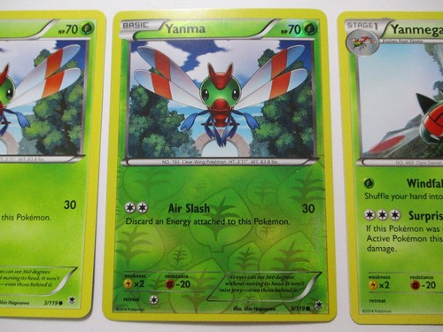 Yanma 3/119 Non & Reverse Holo Yanmega 4/119 Phantomkräfte 3 Pokemon Karte - Bild 3 von 6