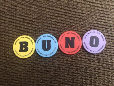 4 Of 5 CARNIVAL CRUISE LINE Casino Quarter Push Game Chip Letters - BONU (BONUS)