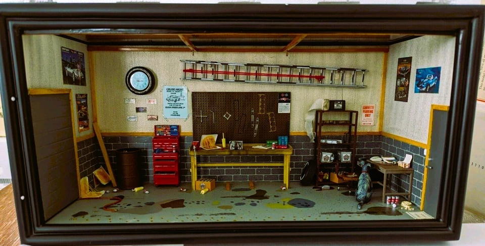 Chevrolet Corvette Chevy DIORAMA 1:24 Black Franklin Mint 1958 1963 55 57 1957 - Image 2 of 4