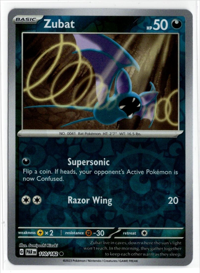Pokemon Paradox Rift Reverse Holo 110/182 Zubat