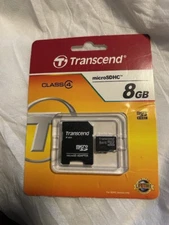 Transcend 8GB microSDHC Class 4 Flash Memory Card TS8GUSDHC4 BN & Sealed!