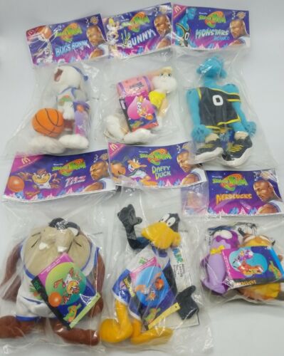 Vintage Space Jam Tune Squad Set of 6 Looney Tunes McDonalds Plush Toys 1996 NOS - Picture 1 of 6