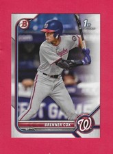 50 card lot of 2022 Bowman Draft #196 Brenner Cox - Nationals- 10 lots available