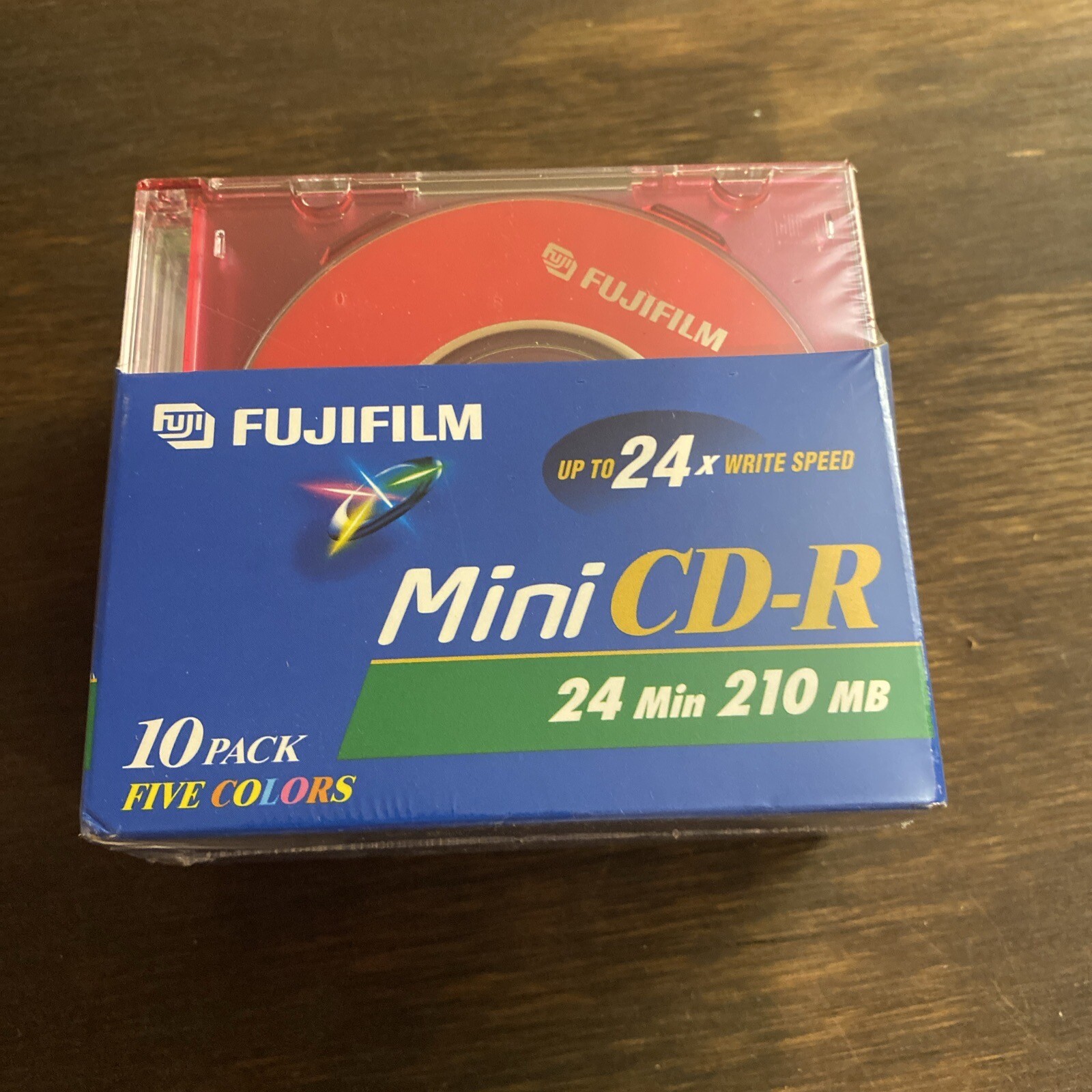 fujifilm-mini-cd-r-10-pack-5-colors-24-minute-210mb-up-to-24x-speed