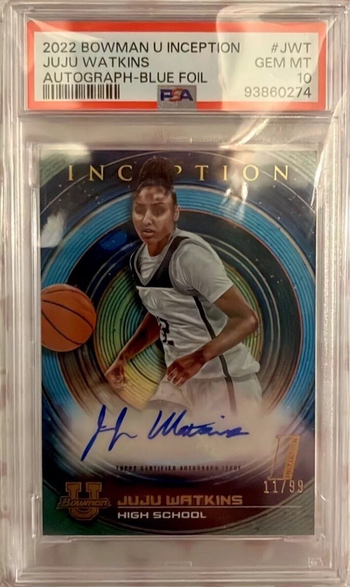 2022 Bowman U Inception Auto JuJu Watkins Blue Foil Auto 11/99 PSA 10! WNBA USC