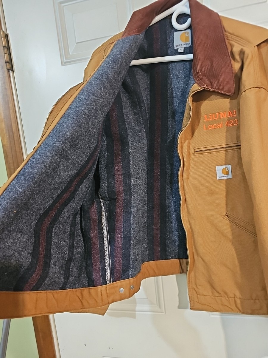 Carhartt Detroit Jacket Duck Blanket Lined J001 BRN Size XL Carhartt Detroit Jacket Duck Blanket Lined J001 BRN Size XL
