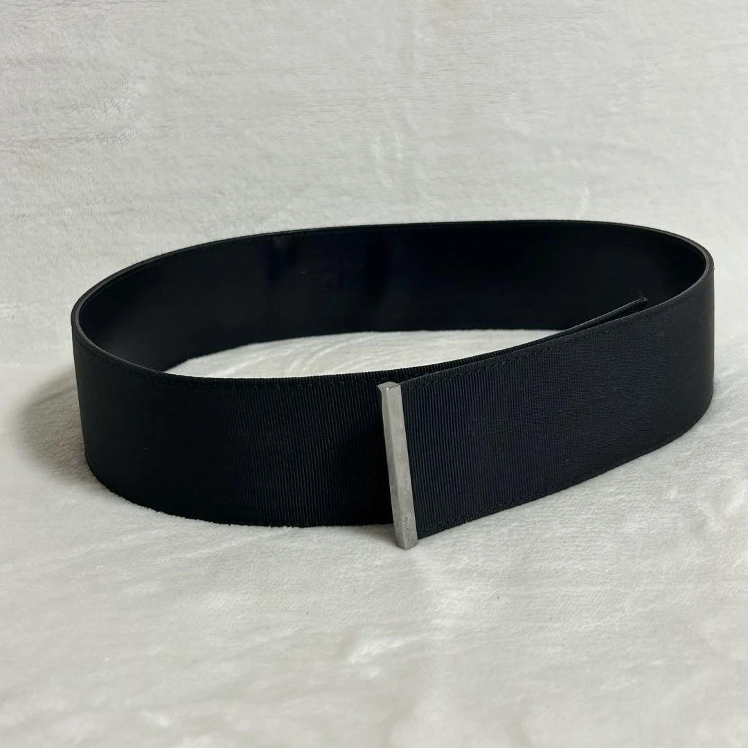 Ceinture femme GUCCI nylon cuir chariot noir bon état du Japon y2883